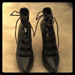 BCBG black wedge heels Size 6